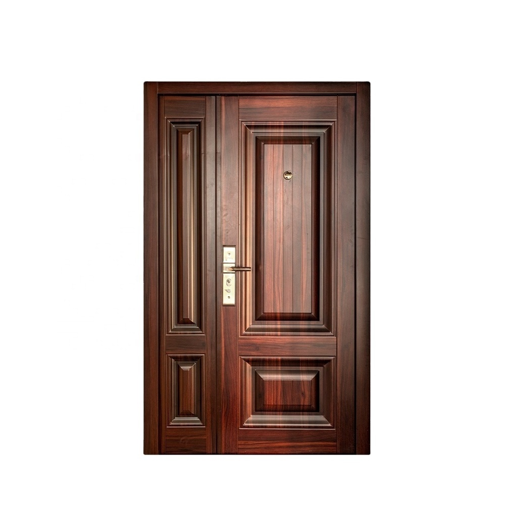 Security doors wrought iron doors interior entrance exterior safety metal skin  simple design cheap steel front