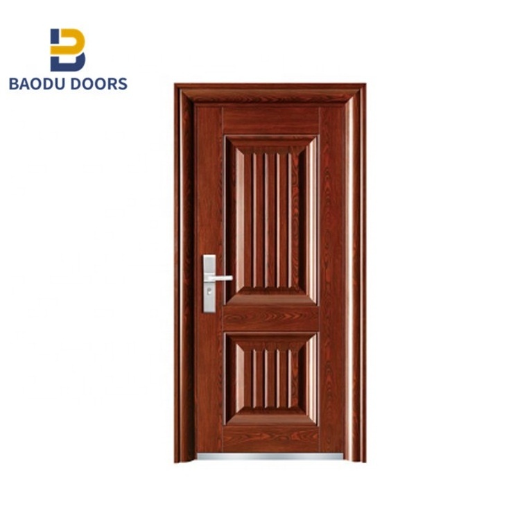 Security steel door for houses exterior front entry main entrance for gate anti-theft new design price metal panel for house