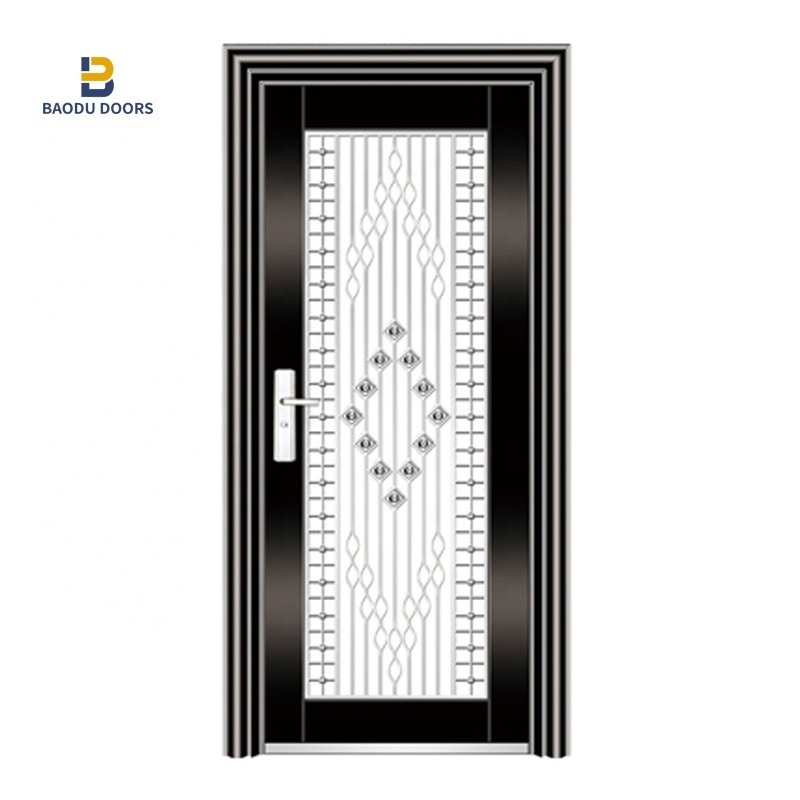 security stainless steel doors for houses exterior metal panel anti-theft iron main entrance doors grill design door