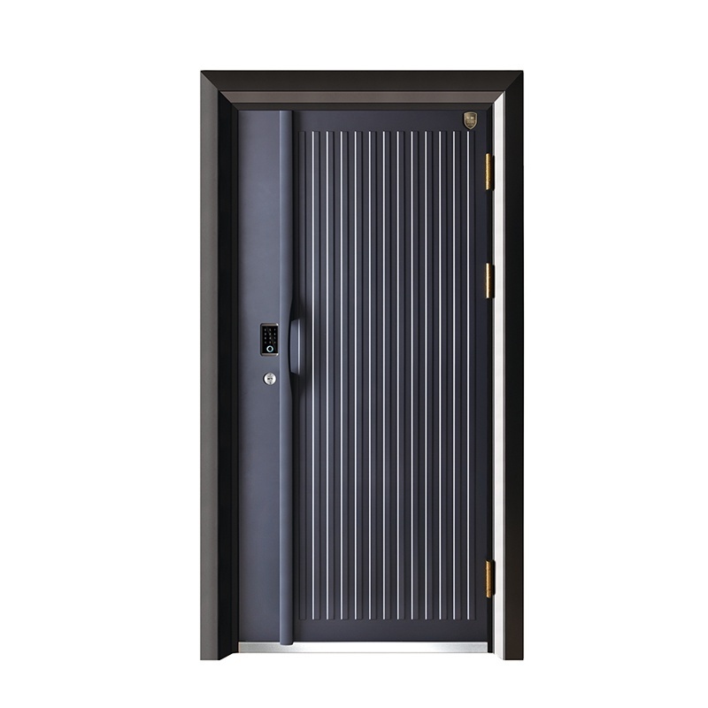 Exterior aluminium louver door with entrance door steel and double door lock with dummy handle