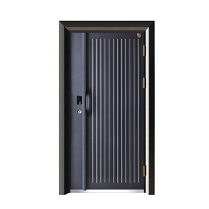 Exterior aluminium louver door with entrance door steel and double door lock with dummy handle