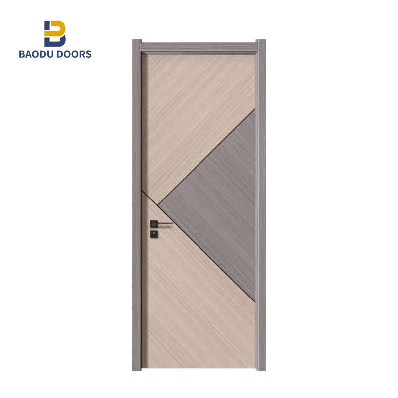 Waterproof WPC wooden door panel for houses interior room plastic composite moisture-proof soundproof cheap price latest design