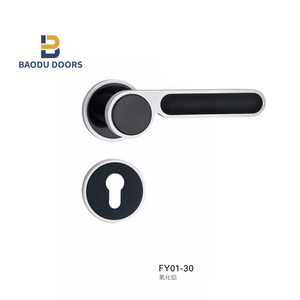 BaoDu material handling equipment parts door handles double glass blind insert handle key door handle black