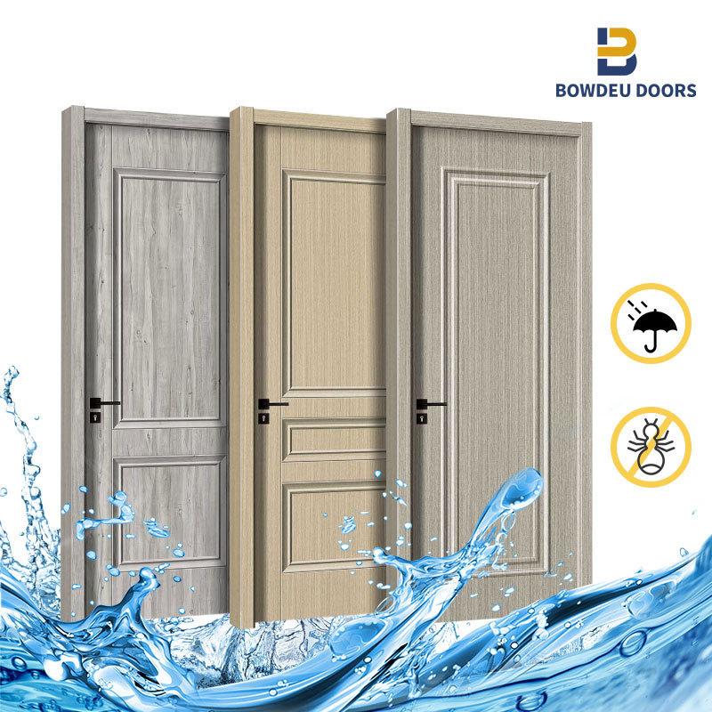 BOWDEU DOORS WPC wood doors panel for houses interior room wooden door design waterproof fireproof MDF HDF  mahogany