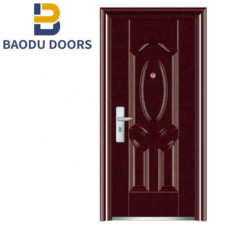 High Quality External Steel Door Used Metal Security Doors Swing Baodu Doors Graphic Design Cold Rolled Steel Modern Exterior BD