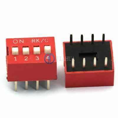 DIP switch Flush dial 2 54 pitch 4 position 4P Red Gold Plated 5pcs