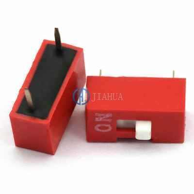 DIP switch Flush dial 2 54 pitch 1 digit 1P red gold 2pcs