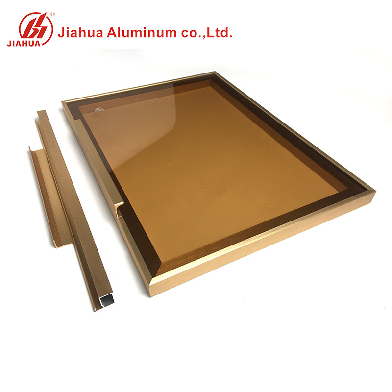 Factory Custom Slim Aluminum Wardrobe Door Frame Handle Profile