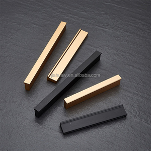 Aluminum Alloy Lengthened Cabinet Drawer Handles Modern Luxury Black Cabinet Door Sliding Door Pull  Handles