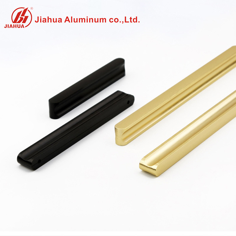 Aluminum Alloy Lengthened Cabinet Drawer Handles Modern Luxury Black Cabinet Door Sliding Door Pull  Handles