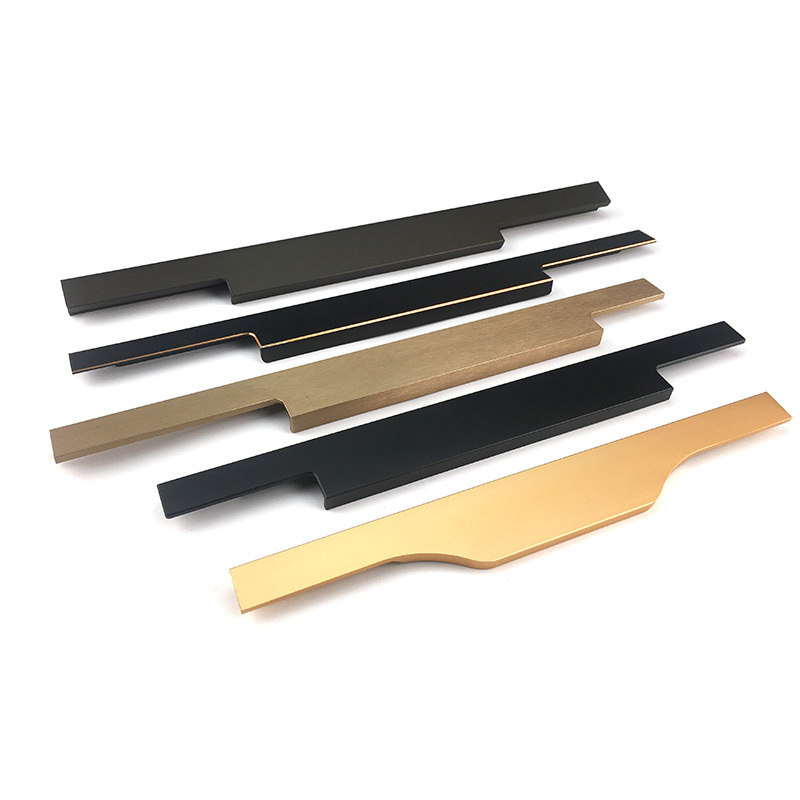 Luxrey door concealed modern rose gold hidden furniture handles for kitchen cabinets