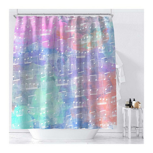 JIAHUI home Wholesale Cheaper Boho Eucalyptus Plants Unique Floral 3D Printing Shower Curtains Bathroom Decor Curtains Farmhouse