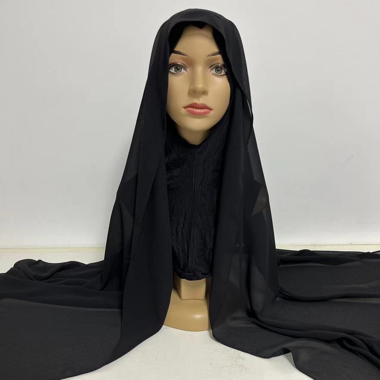 malaysia premium chiffon full neck cover instant hijab for ramadan 2023 ready to wear chiffon hijab scarf with jersey underscarf