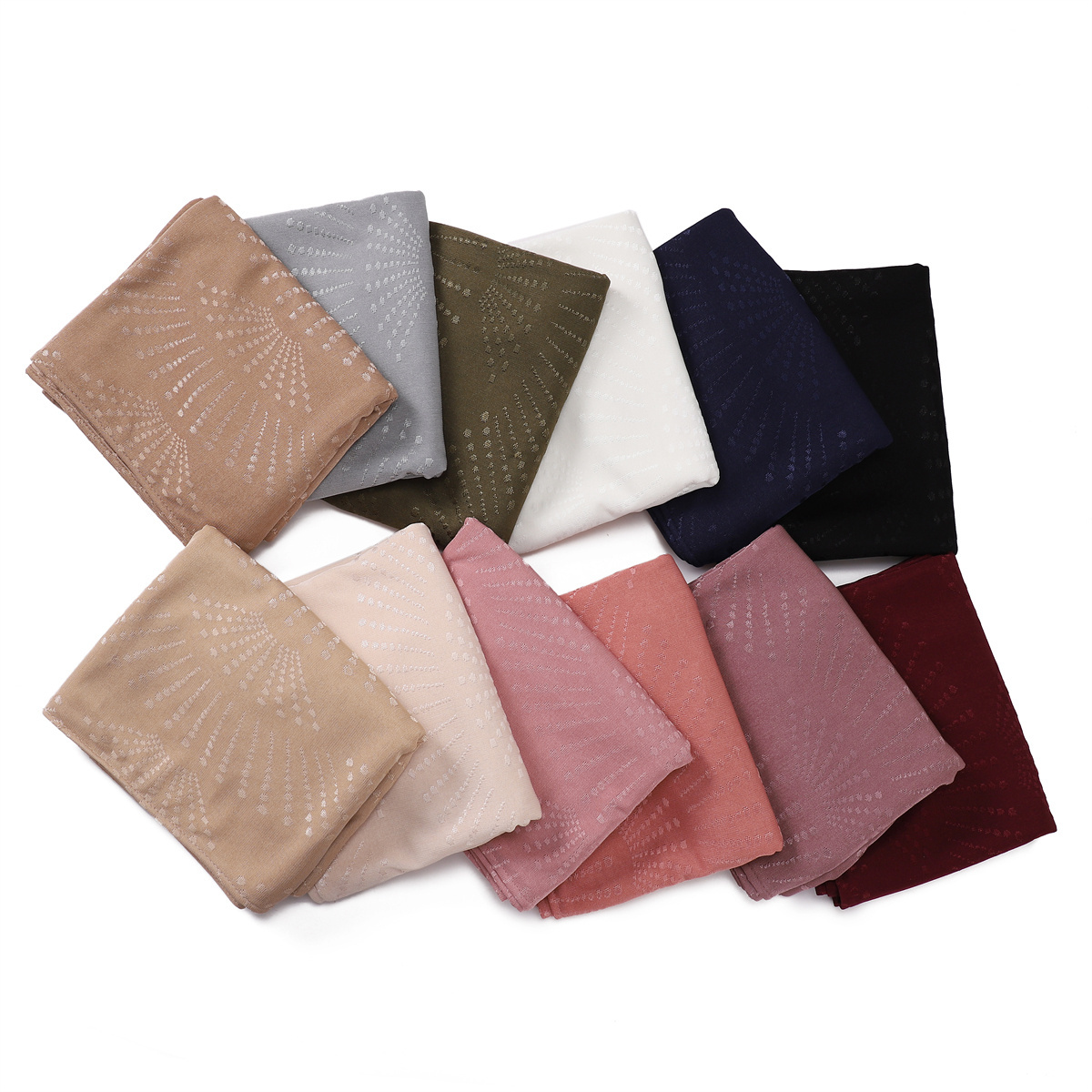 2024 Muslim Women Ribbed Jersey Hijab Jacquard Stretchy Scarves Knitted Headscarf Long Shawls Wraps Maxi Turkey Turban