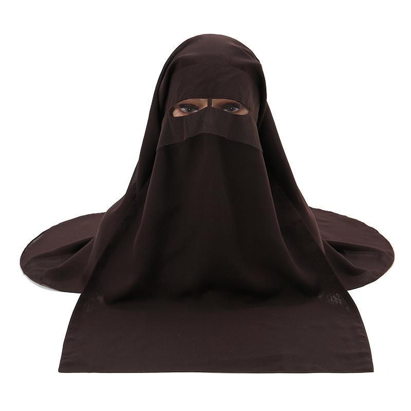 High quality three layers chiffon niqab muslim veils fashion hijab muslim abaya burqa nose piece islmaic niqab