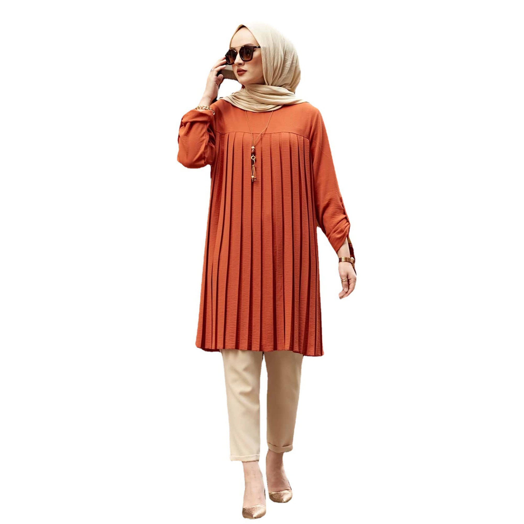 2022 New Modern Trendy Dress Muslimah Turkish Tunic Causal Daily Clothes islamic Clothing Women Tops Shirt