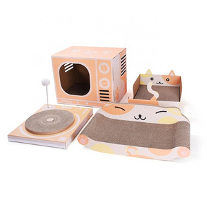 Radio Cat Scratch Board Nest Carton Vertical Corrugated Cat House Toy Cat Scratcher Board Protector Personalized Printing