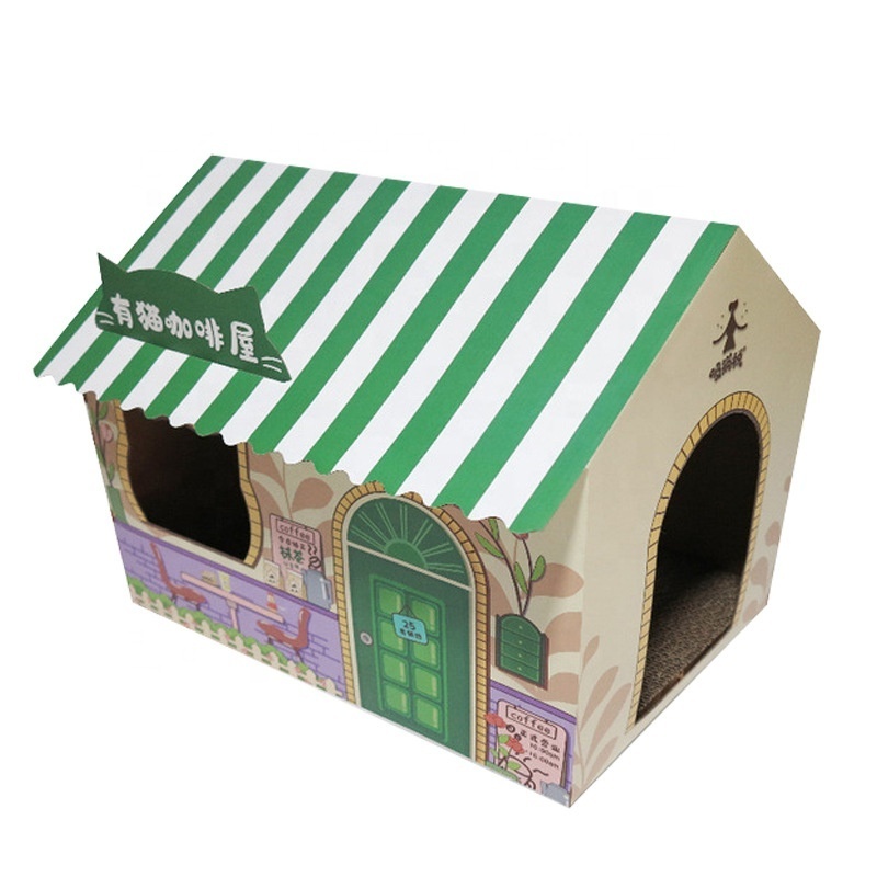 Corrugated Paper Cat House Home Bed Breathable Rabbit Kitten Cat Nest Scratch Pad Cardboard For Pet Cat Sleeping House