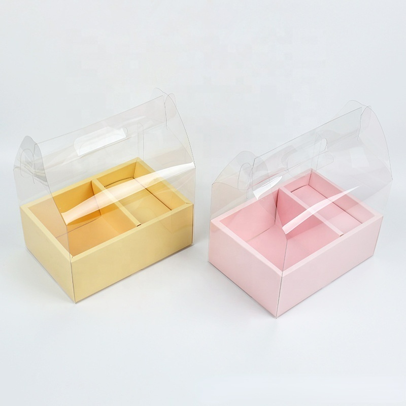 XJH Luxury Clear Tall Transparent Flower Cake Box PVC Wedding Valentine's Day Mother's Day Birthday Party Gift Box with Handle