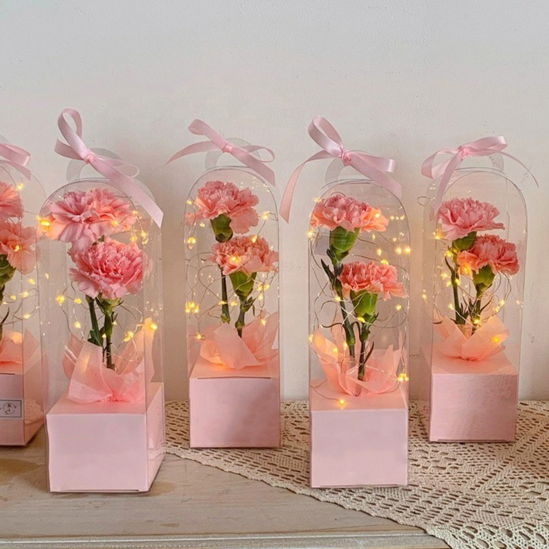 XJH 2024 Mother's Day Gift Box Wedding for Valentine's Day with PVC Window Gift Box for Mother's Day Flower Box Packaging