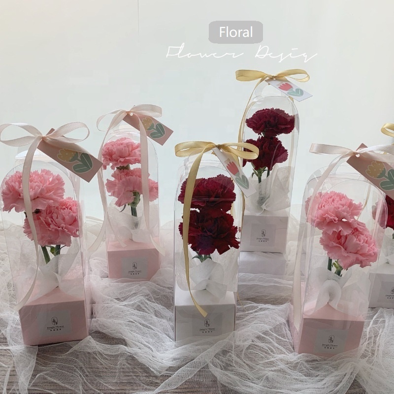 XJH 2024 Mother's Day Gift Box Wedding for Valentine's Day with PVC Window Gift Box for Mother's Day Flower Box Packaging