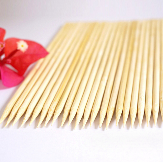 Custom Card Head Bamboo Skewers Disposable Barbecue Sticks with Wood Handle for Grilling Parties for Cleaning