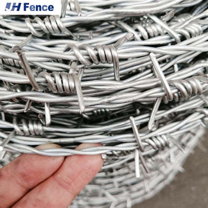 Factory Hot Dipped Galvanized Barbed Wire for Mesh Security Fencing 12.5 Gauge 18 Gauge PVC Coated Iron barbed wire 50kg