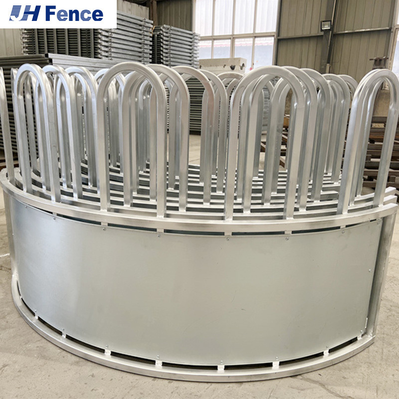 Round Type Assembled Steel Feeder Cattle Hay Saver Large Oval Hot DIP Horse Bull Hay Bale Feeder Ring Feeders