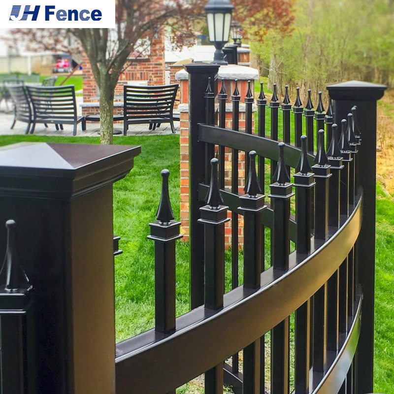 Galvanized Steel Hercules Pressed Spear Top Sustainable white metal fences Panels Iron Security Fencing Pool Garden Yard Fence