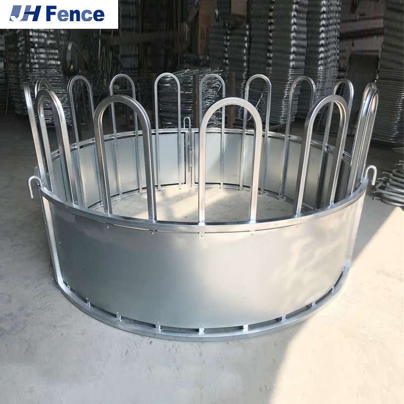 Round Type Assembled Steel Feeder Cattle Hay Saver Large Oval Hot DIP Horse Bull Hay Bale Feeder Ring Feeders