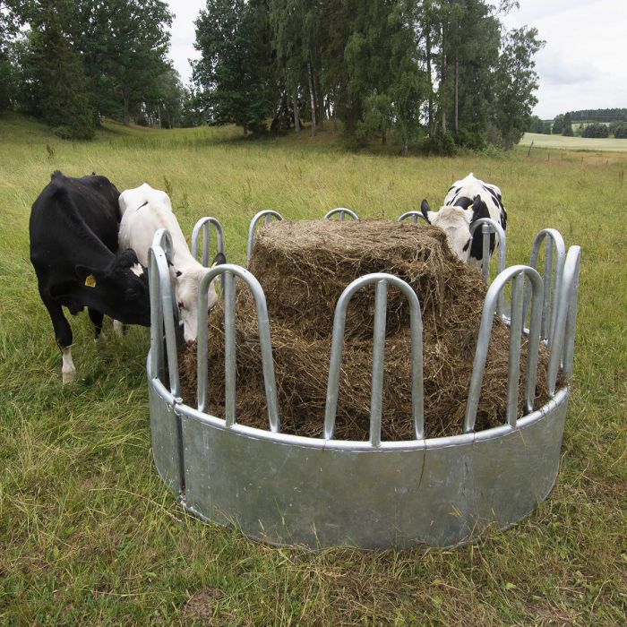 Steel pipe welded galvanized portable cattle hay bale feeder hot sale for cattle farm yard