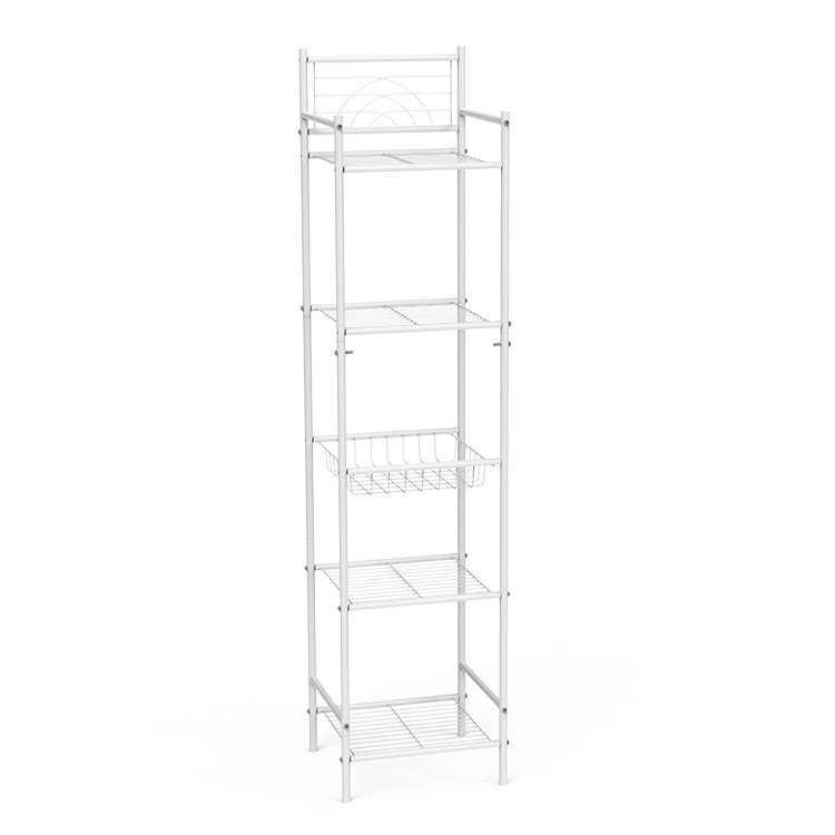 Free Standing Metal Corner Rack 5 Tier Closet Kitchen Bathroom Storage Open Shelf Unit