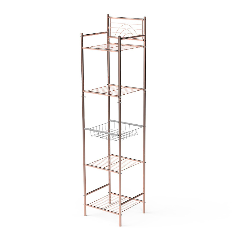 Free Standing Metal Corner Rack 5 Tier Closet Kitchen Bathroom Storage Open Shelf Unit