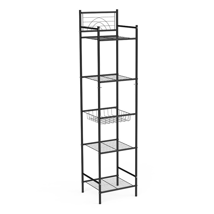 Free Standing Metal Corner Rack 5 Tier Closet Kitchen Bathroom Storage Open Shelf Unit