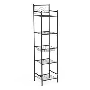 Free Standing Metal Corner Rack 5 Tier Closet Kitchen Bathroom Storage Open Shelf Unit