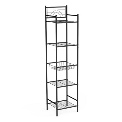 Free Standing Metal Corner Rack 5 Tier Closet Kitchen Bathroom Storage Open Shelf Unit