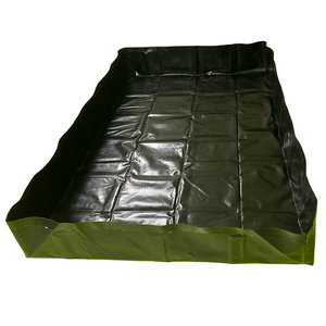 Portable Reinforced Polyethylene (RPE)  20' x 20' x 12",  Black and Yellow, Made in China, Oil Spill Containment Berm