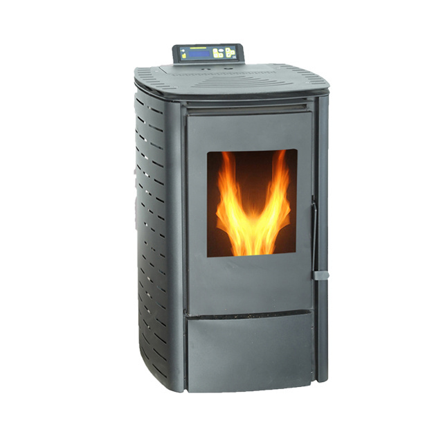 European standard modern portable 6KW Cast Iron Small Wood Pellet Stove Black White Red