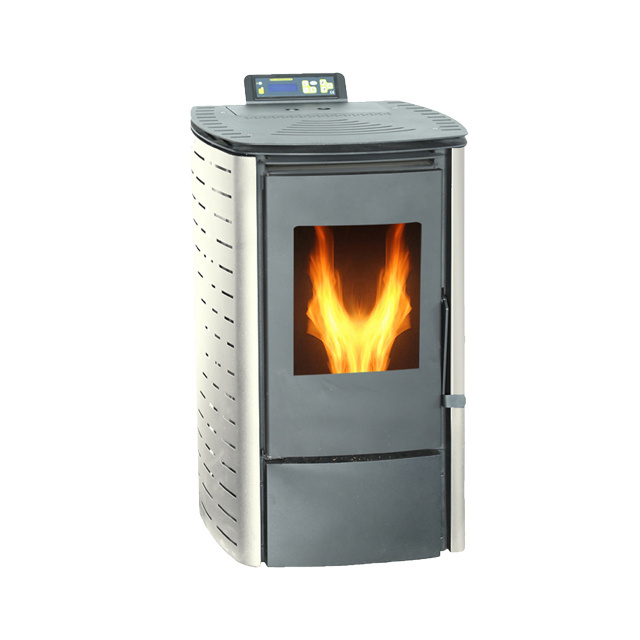 European standard modern portable 6KW Cast Iron Small Wood Pellet Stove Black White Red