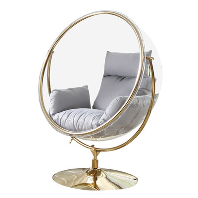 2021 Hot sell luxury Popular Hanging  chairs swing egg Globe Golden Bubble acrylic Chair outdoor hotel living room garden chaise