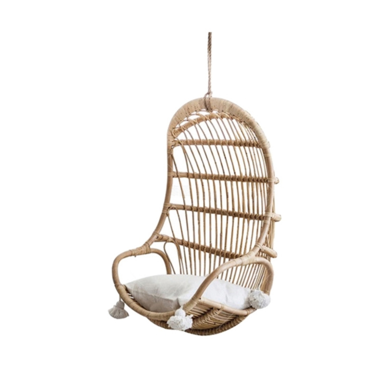 Outdoor indoor patio rattan hanging chair swing chair with stand for the garden