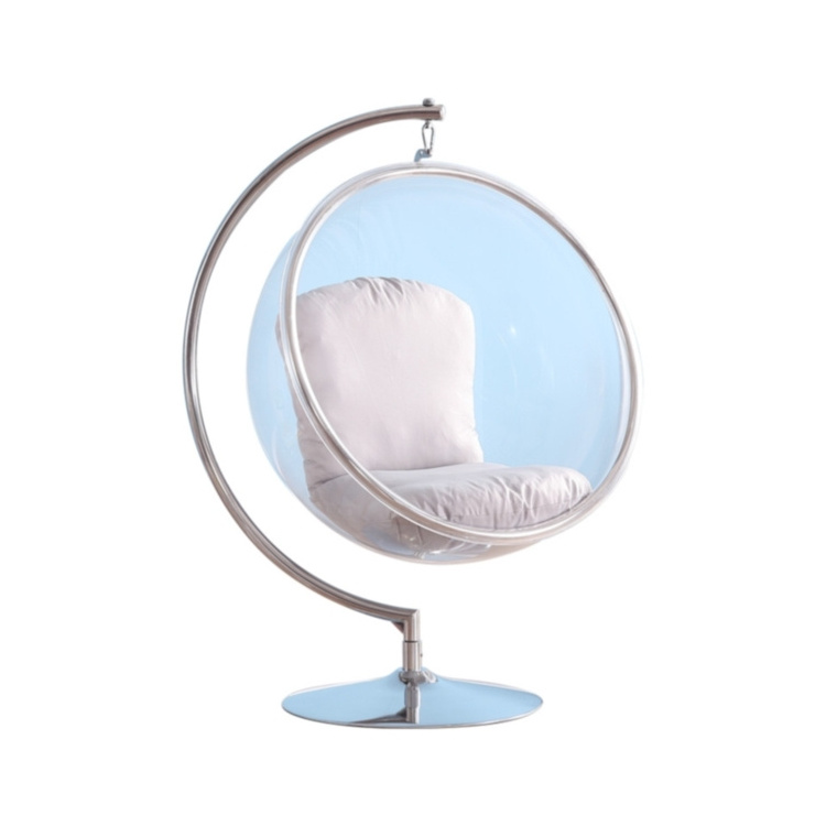 Modern new design acrylic hanging bubble chairs swing chair with stand for bedroom