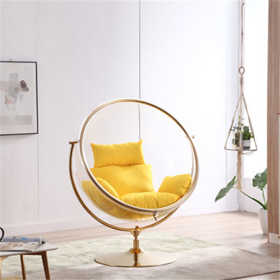 2021 Hot sell luxury Popular Hanging  chairs swing egg Globe Golden Bubble acrylic Chair outdoor hotel living room garden chaise