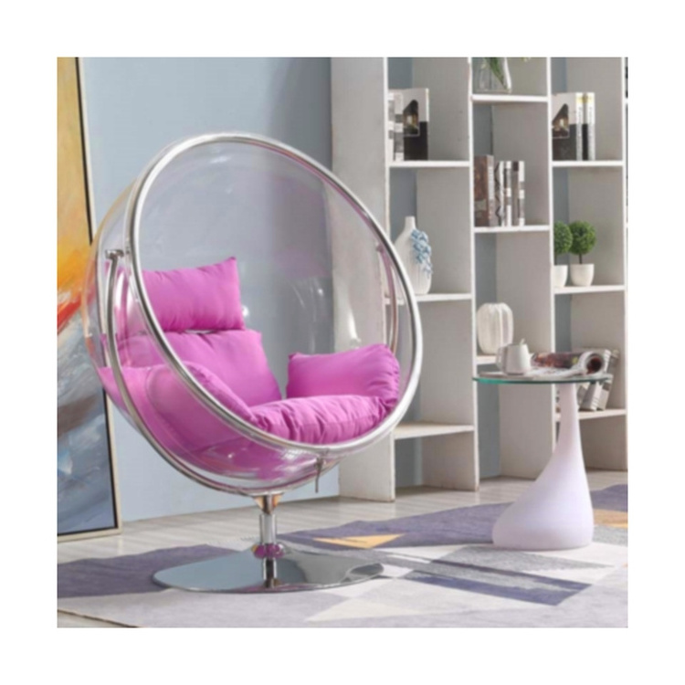 High quality custom wholesale outdoor hotel round globe golden bubble chair acrylic swing egg chair