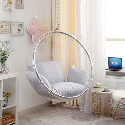 Hot sell acrylic hanging chair Standing Egg swing Ball Golden Bubble Chairs outdoor With Hanging Chain for garden home