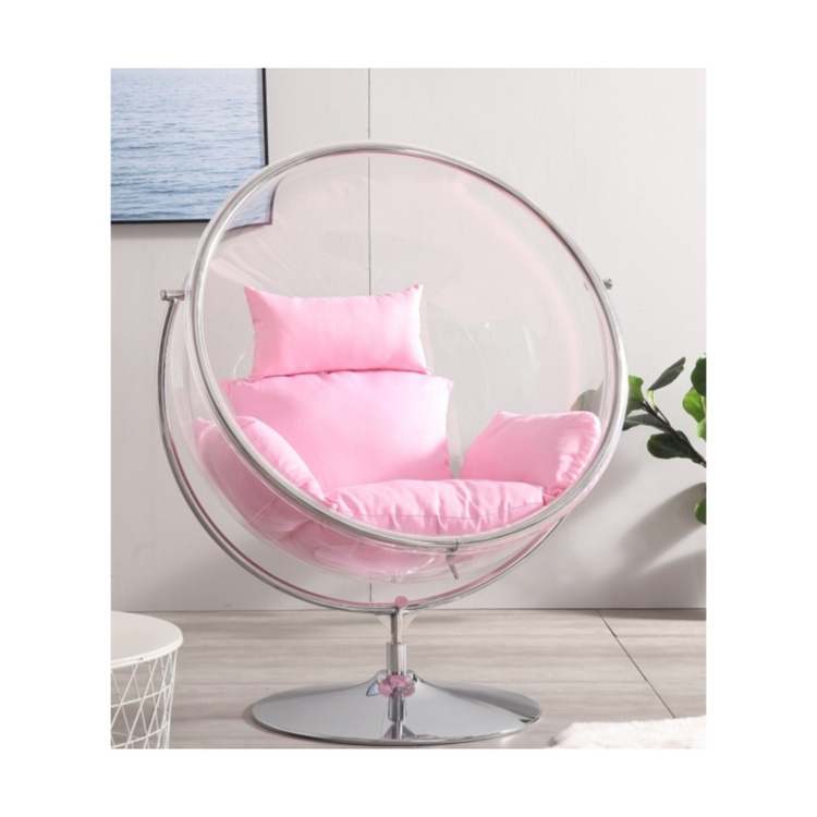 High quality custom wholesale outdoor hotel round globe golden bubble chair acrylic swing egg chair