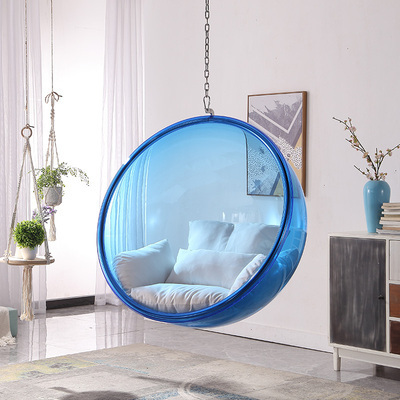 Hot sell acrylic hanging chair Standing Egg swing Ball Golden Bubble Chairs outdoor With Hanging Chain for garden home