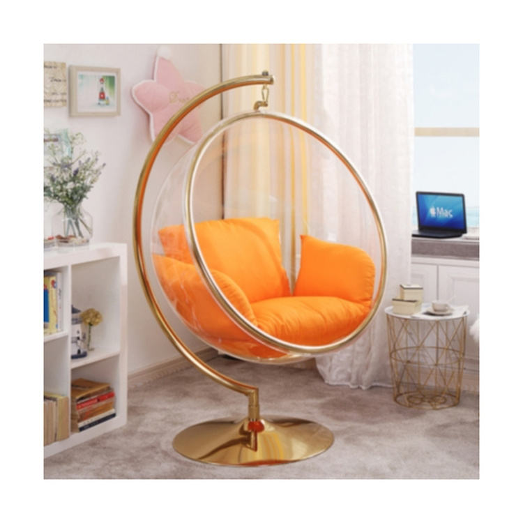 New design style outside transparent hemisphere chair hanging suspendu bubble chair patio swings with-stand