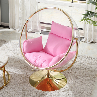 StoreTop 1 hot sell Transparent hanging chairs Swing Floor Stand Golden acrylic Bubble Chair With Stand living room garden