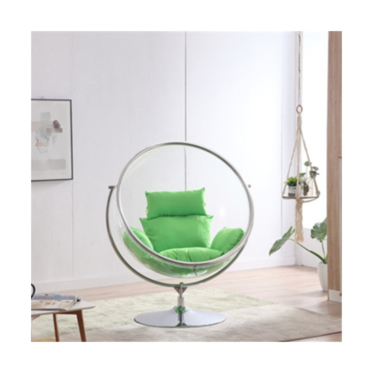 High quality custom wholesale outdoor hotel round globe golden bubble chair acrylic swing egg chair